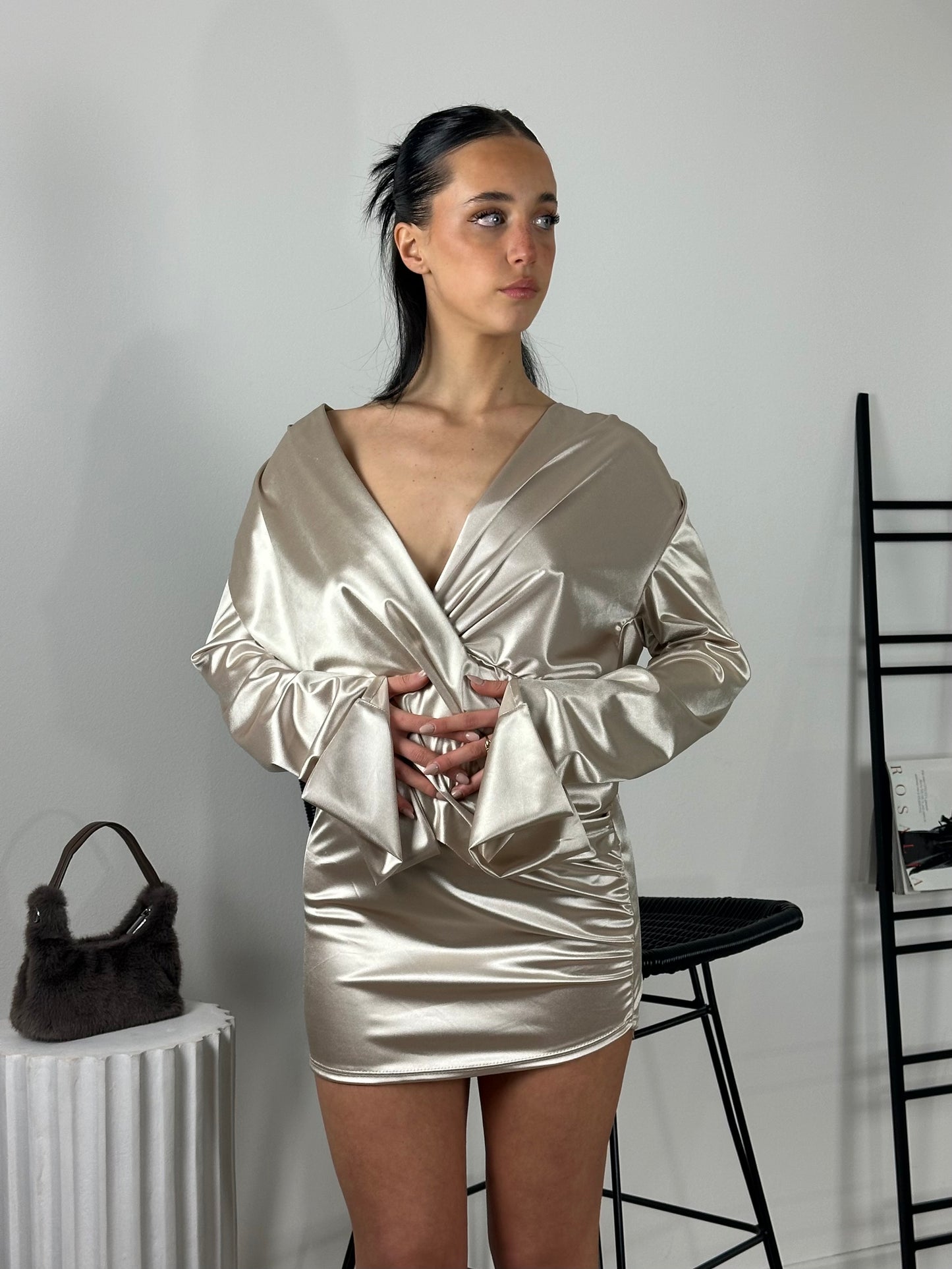 Satin Dress Champagne